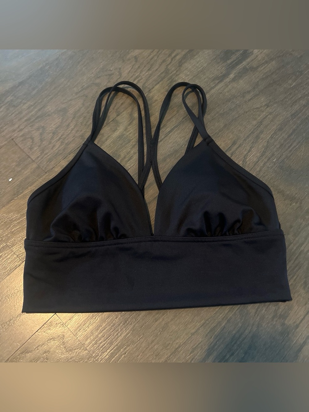 PINK Victoria's Secret Black Strappy Triangle Bikini Top